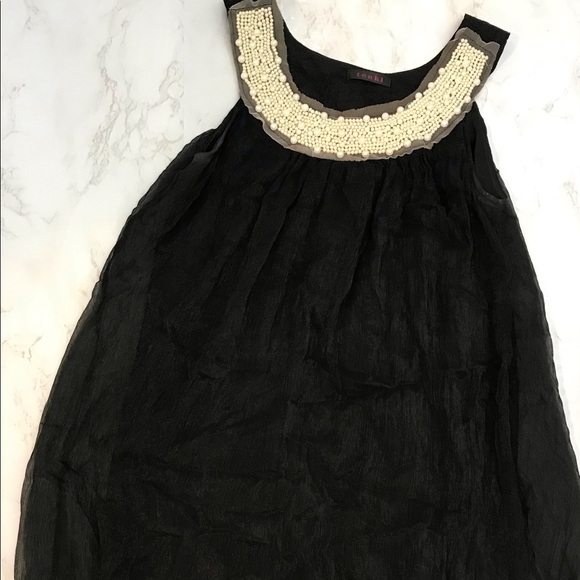 OS Black Tank or Dress with Pearl Collar - Picture 6 of 6